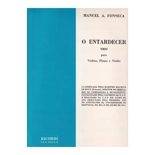 O Entardecer para violino,flauta e violão
