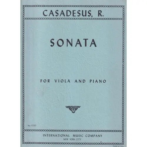 Sonata For Viola - Op.12