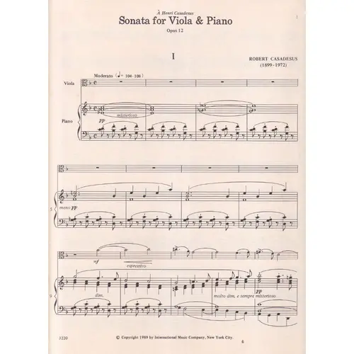 Sonata For Viola - Op.12