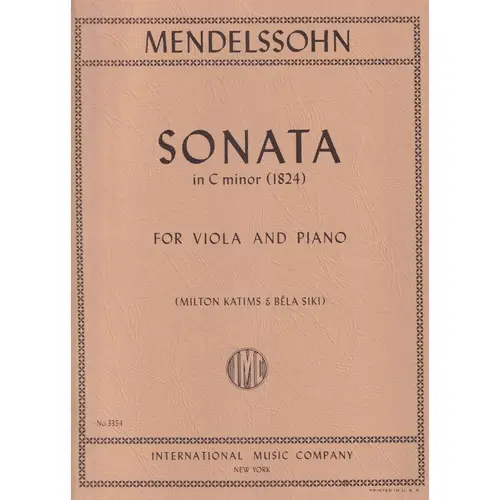 Sonata In C Minor  (1824) For Viola And Piano