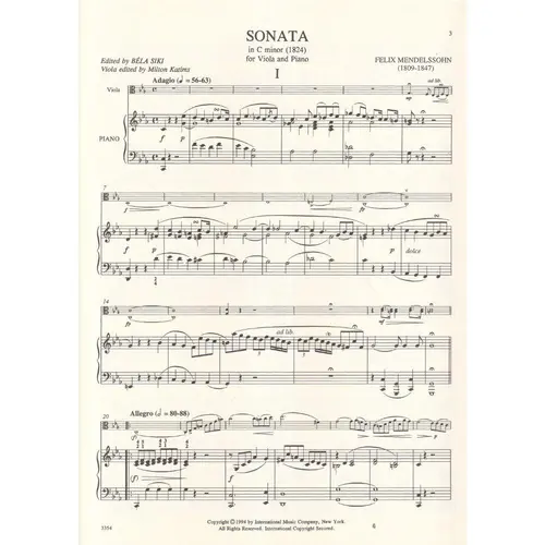 Sonata In C Minor  (1824) For Viola And Piano