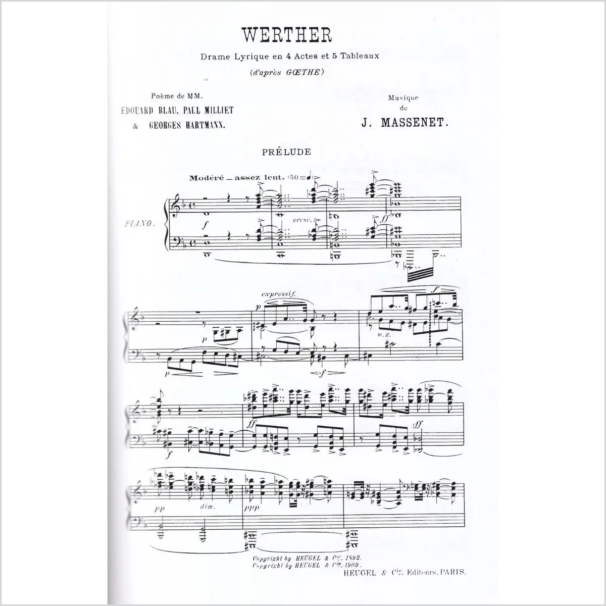 Werther - Vocal Score