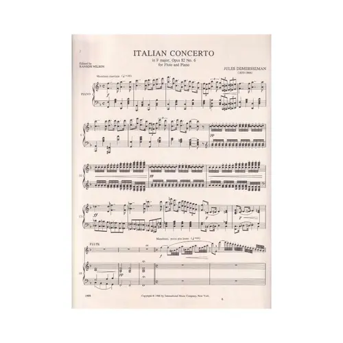 Italian Concerto In F Major For Flute - Op.82 N.6