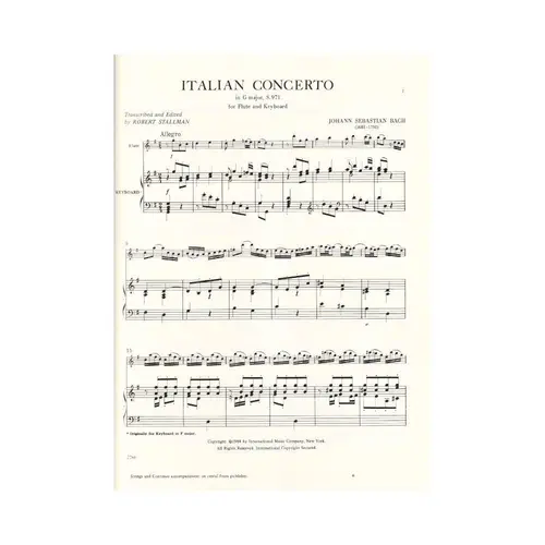 Italian Concerto In G Major - S.971 (Flute)