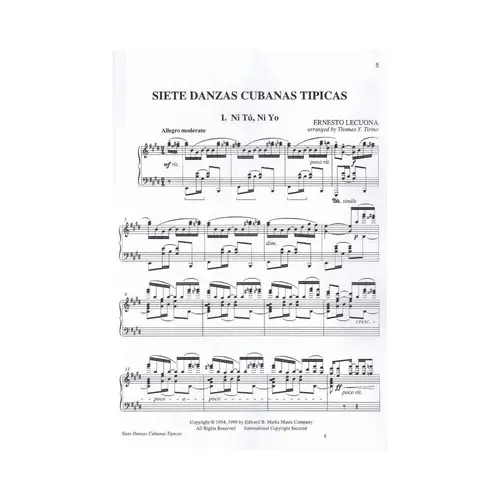 7 Danzas Cubanas Tipicas For Piano