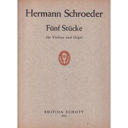 Funf Stucke Fur Violine Und Orgel