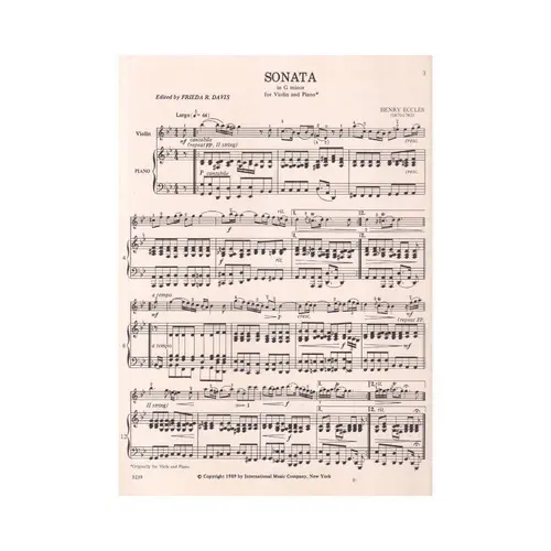 Sonata In G Minor For Violin