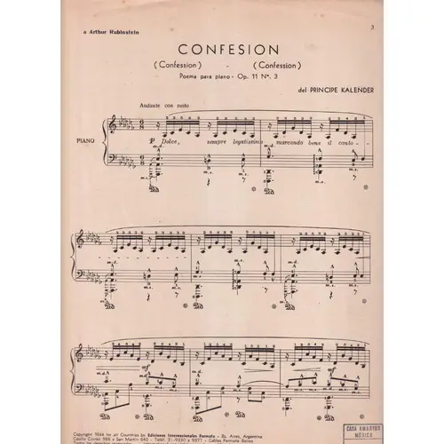 Confesion - Op.11 N.3  (Edição Antiga)