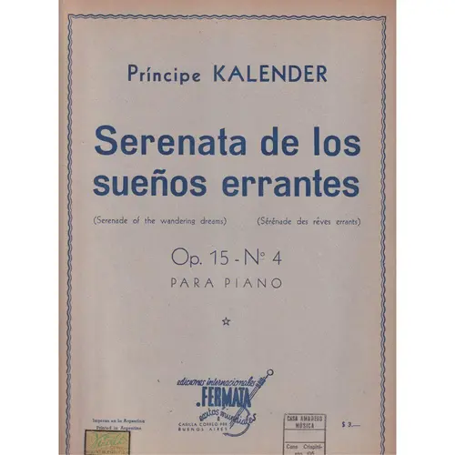 Serenata De Los Suenos Errantes - Op.15 N.4  (Edição Antiga)