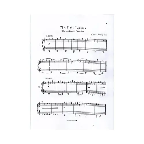 The First Lessons  - Op. 117 for Piano