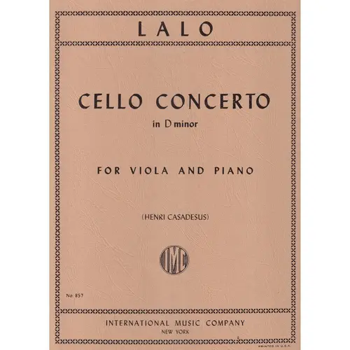 Cello Concerto In D Min (Viola)
