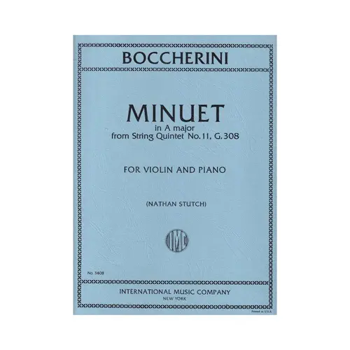 Minuet In A Major From String Quintet N.11 - G.308 For Violin And Piano