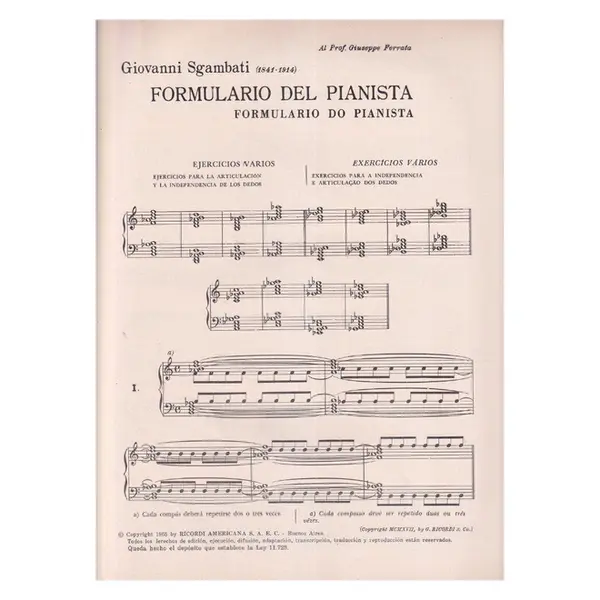 Formulario Del Pianista  (Edição Antiga)