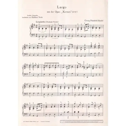 Largo - Opera Xerxes - Facilitado - Piano
