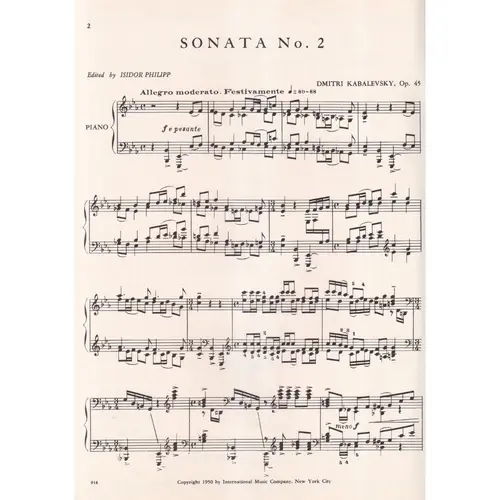 Sonata N.2 For Piano - Op.45