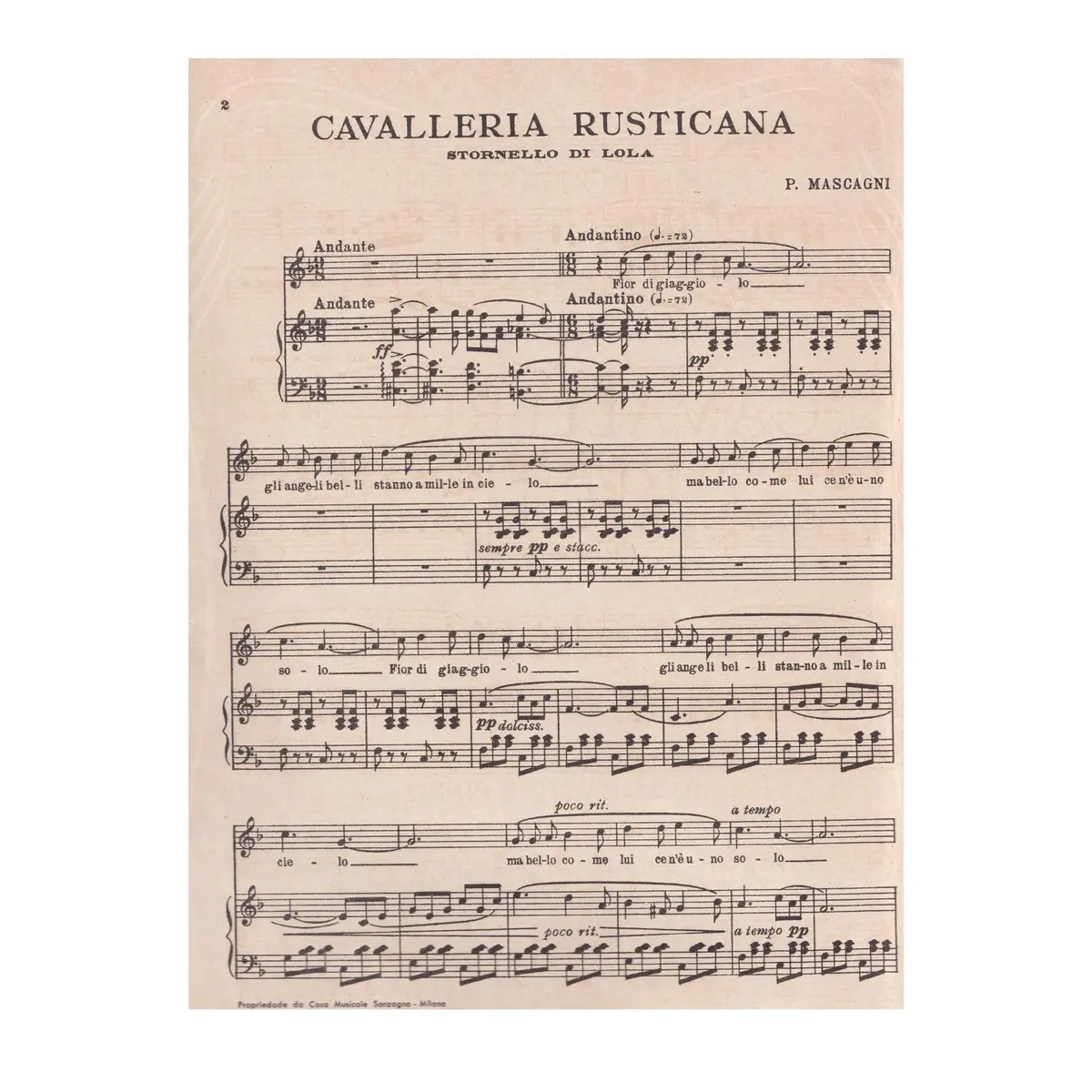 Cavalleria Rusticana - Stornello Di Lola
