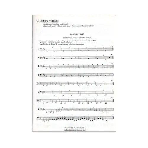 Método Popular Para Trombone Baixo, Tuba E Souzafone Em Si Bemol