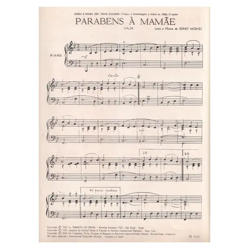 Parabens A Mamãe  - Valsa  (Edição Antiga)