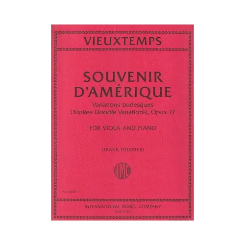 Souvenir D`Amérique - Variations Burlesques For Viola And Piano
