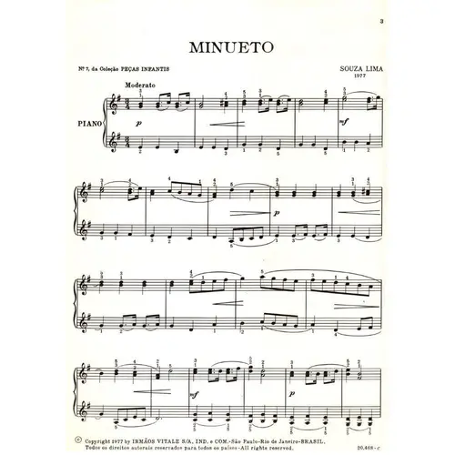 Minueto N.7 - Peçs Infantis - Exemplar Antigo