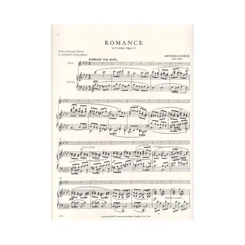 Romance In F Minor - Op.11 For Flute And Piano