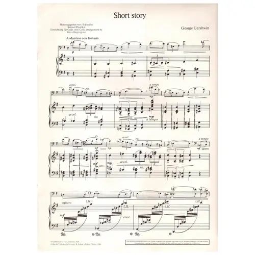 Short Story Fur Violoncello und klavier