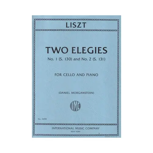 Two Elegies: N. 1 (S. 130)  And N. 2  (S. 131)  For Cello And Piano