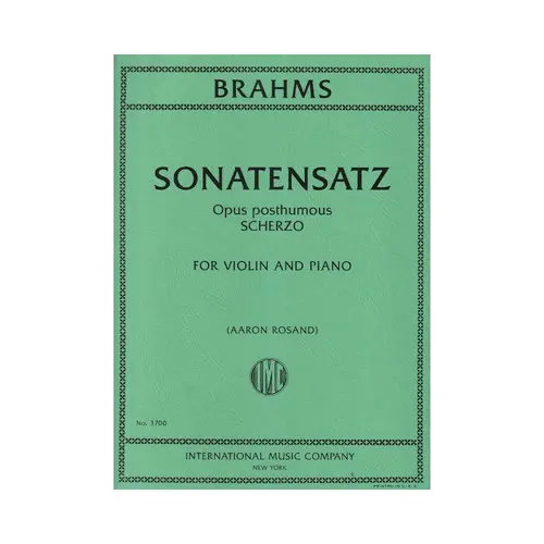 Sonatensatz - Opus Posthumous - Scherzo For Violin And Piano