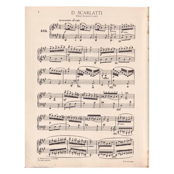 Sonata -  L.494 A Major  (Edição Antiga)