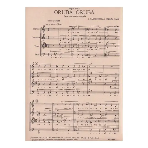 Orubá-Orubá - Suite Coral N.1 - kit para coro
