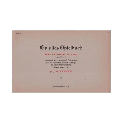 Ein Altes Spielbuch  - Vol.1