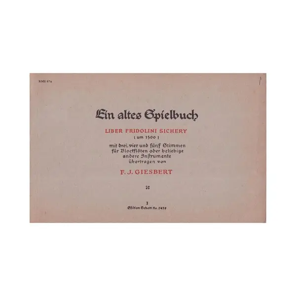 Ein Altes Spielbuch  - Vol.1