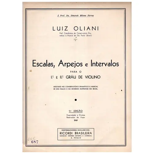 Escalas, arpejos e intervalos para o 1º e 2º grau de violino