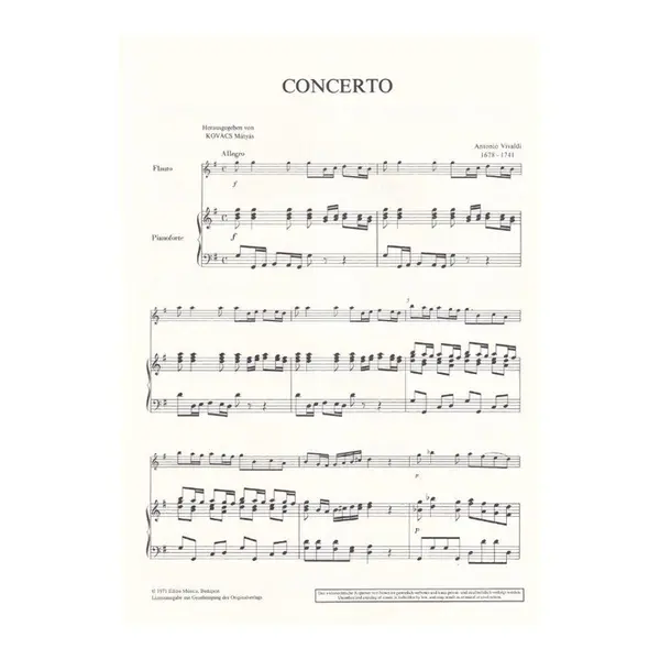 Concerto Fur Flote G Dur - Rv 436