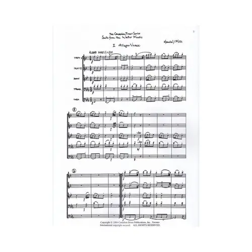 Suite From Water Music - Brass Quintet