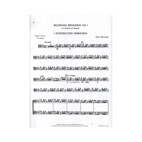 Bachianas Brasileiras N.1 For Orchestra Of Violoncelli -  Cello Parts