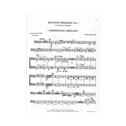 Bachianas Brasileiras N.1 For Orchestra Of Violoncelli -  Cello Parts