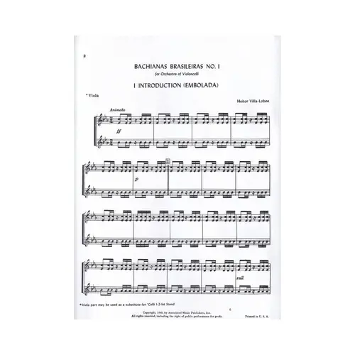 Bachianas Brasileiras N.1 For Orchestra Of Violoncelli -  Cello Parts