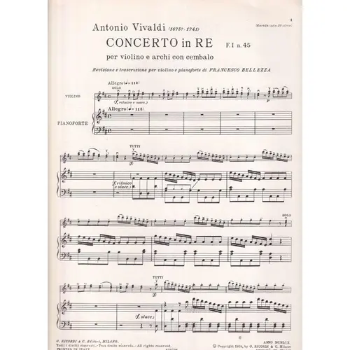 Concerto In Re (F.I N.45)