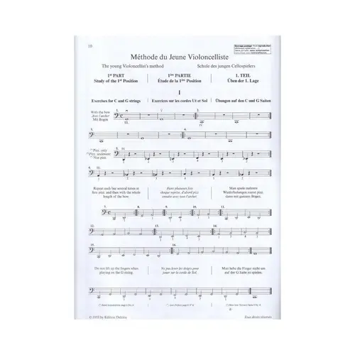 Methode Du Jeune Violoncelliste