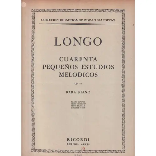 Cuarenta Pequenos Estudos Mel.- Op.43  (Edição Antiga)