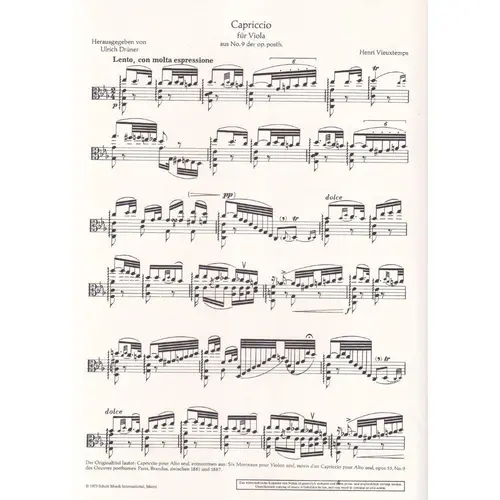 Capriccio For Viola - Op.Posth