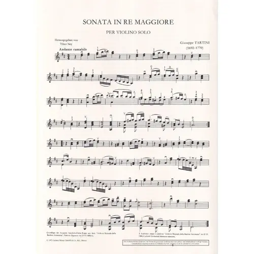 Sonata Per Violino Solo D Dur