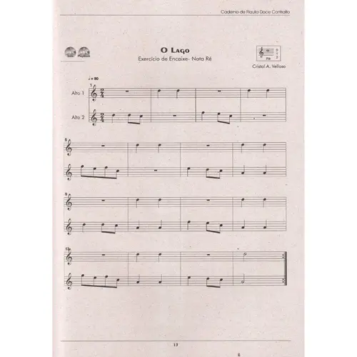 Caderno De Flauta Doce Contralto - Sopro Novo Yamaha
