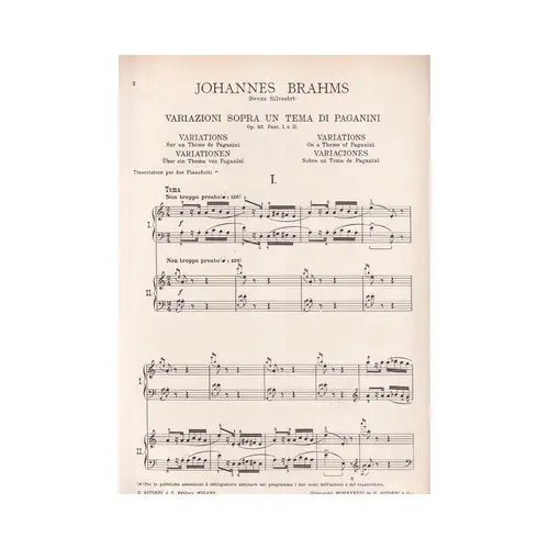 Variazioni Sobre Un Tema Paganini - Op.35  (Edição Antiga)