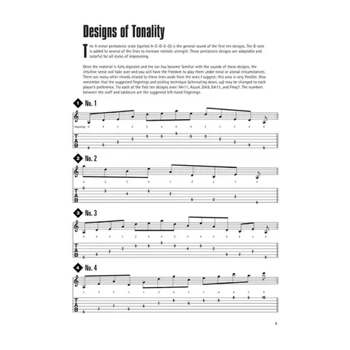 Intervalic designs for jazz guitar