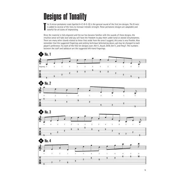 Intervalic designs for jazz guitar