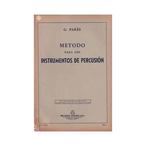 Metodo Para Los Instr. De Percusion  (Edição Antiga)