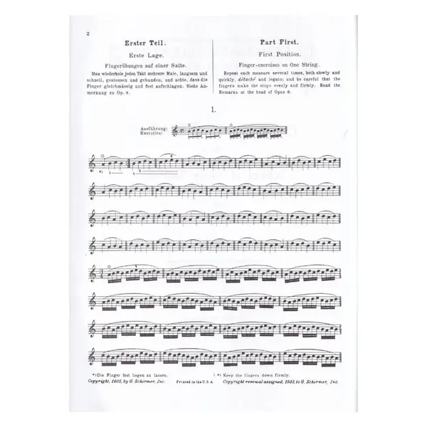 School Of Violin Technics - Op.1 Vol.1