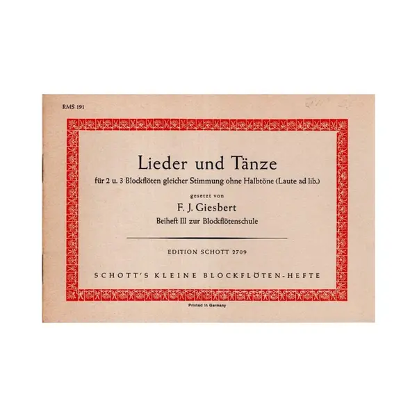Lieder Und Tanze fur 2 und 3 blockfloten